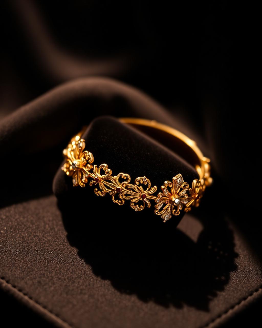 Gents Textured Gold Bracelet